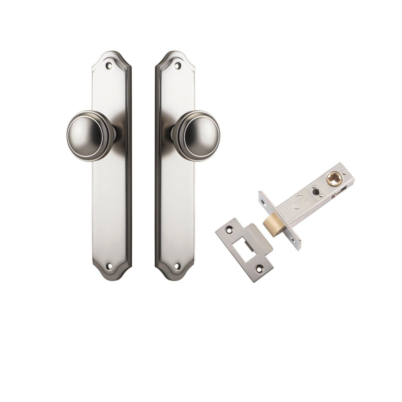 Iver Door Knob Paddington Shouldered Latch Satin Nickel Passage Kit