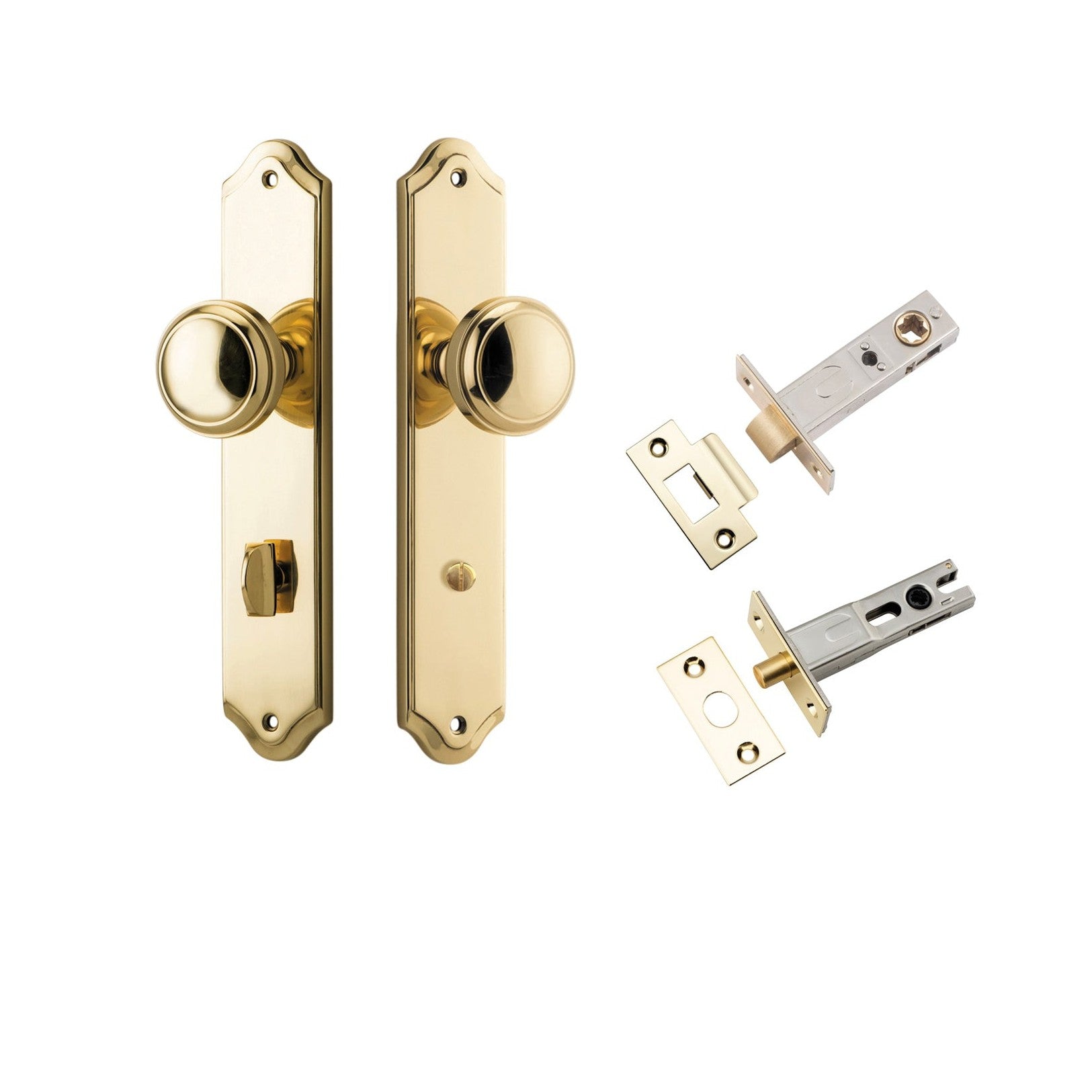 Iver Door Knob Paddington Shouldered Privacy Polished Brass Inbuilt Privacy Kit