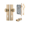 Iver Door Knob Paddington Stepped Euro Key/Key Brushed Brass Entrance Kit