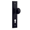 Iver Door Knob Paddington Stepped Euro Pair Matt Black