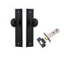 Iver Door Knob Paddington Stepped Latch Matt Black Passage Kit