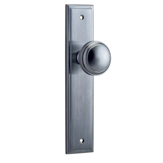 Iver Door Knob Paddington Stepped Latch Pair Brushed Chrome