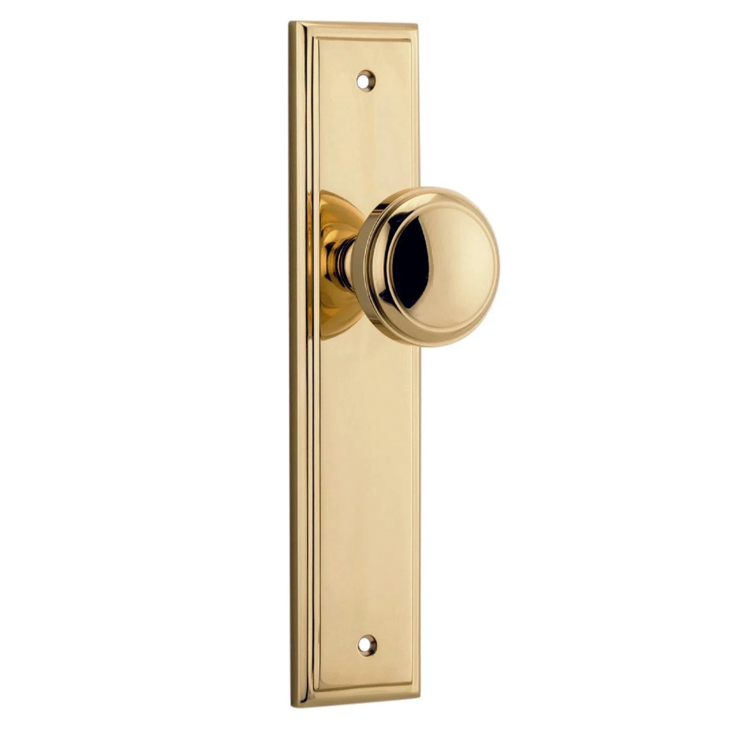 Iver Door Knob Paddington Stepped Latch Pair Polished Brass