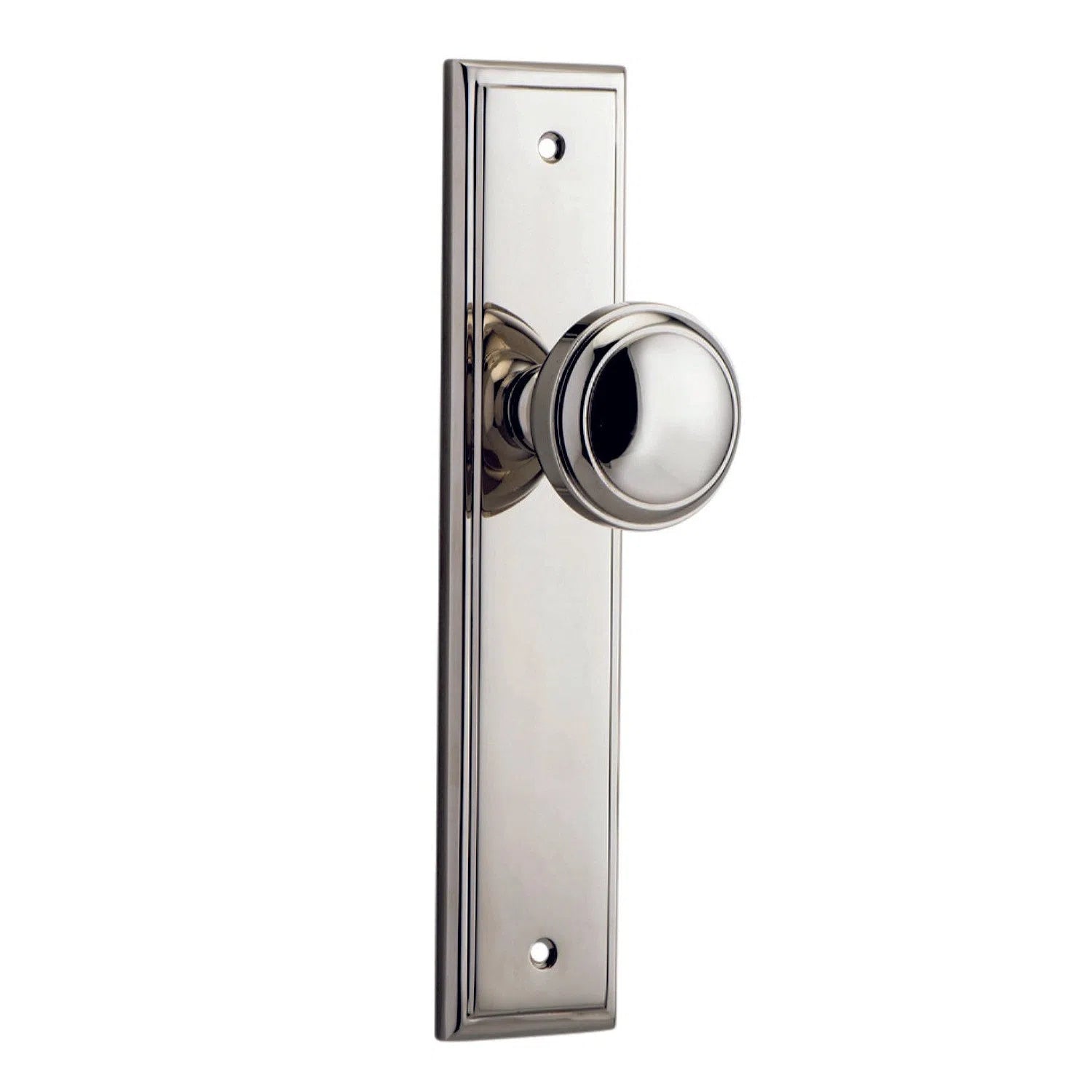 Iver Door Knob Paddington Stepped Latch Pair Polished Nickel