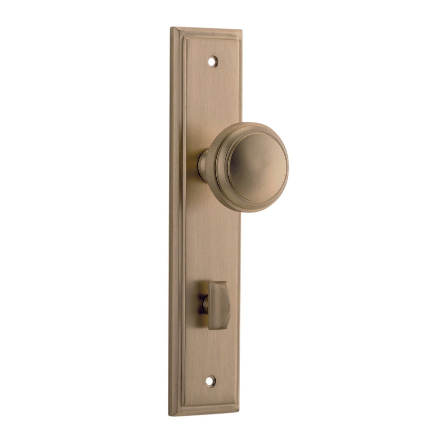 Iver Door Knob Paddington Stepped Privacy Pair Brushed Brass