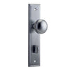 Iver Door Knob Paddington Stepped Privacy Pair Brushed Chrome