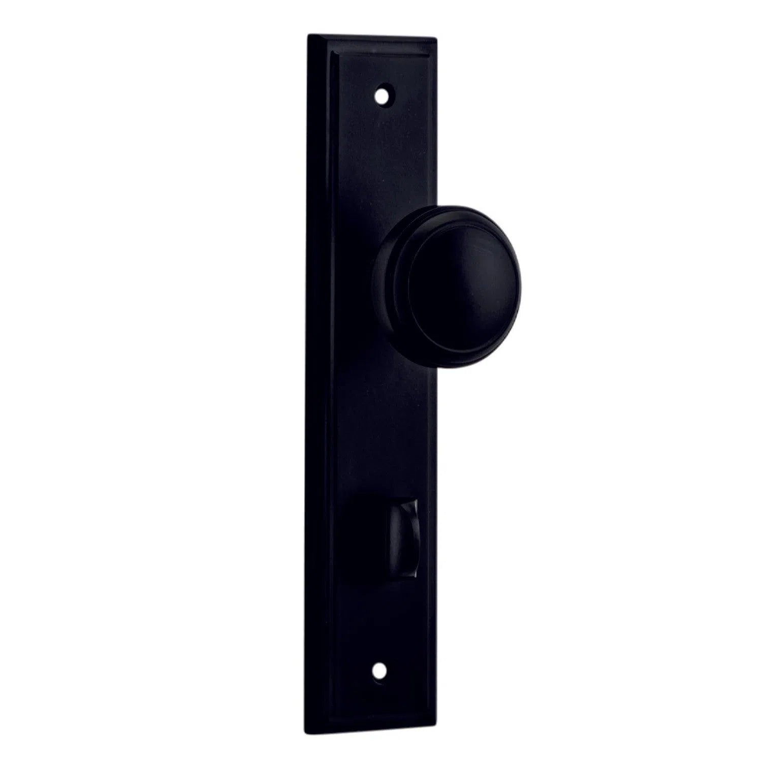 Iver Door Knob Paddington Stepped Privacy Pair Matt Black