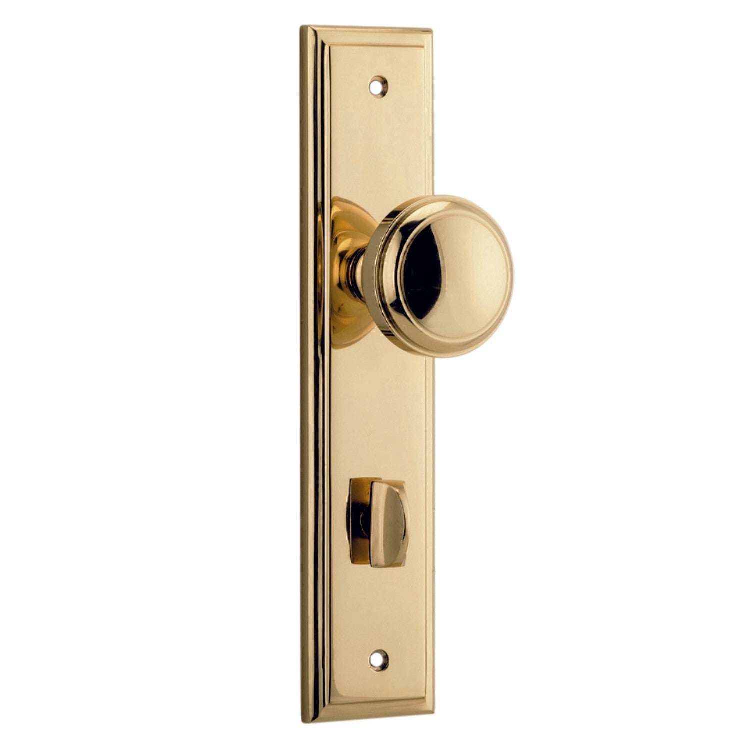 Iver Door Knob Paddington Stepped Privacy Pair Polished Brass