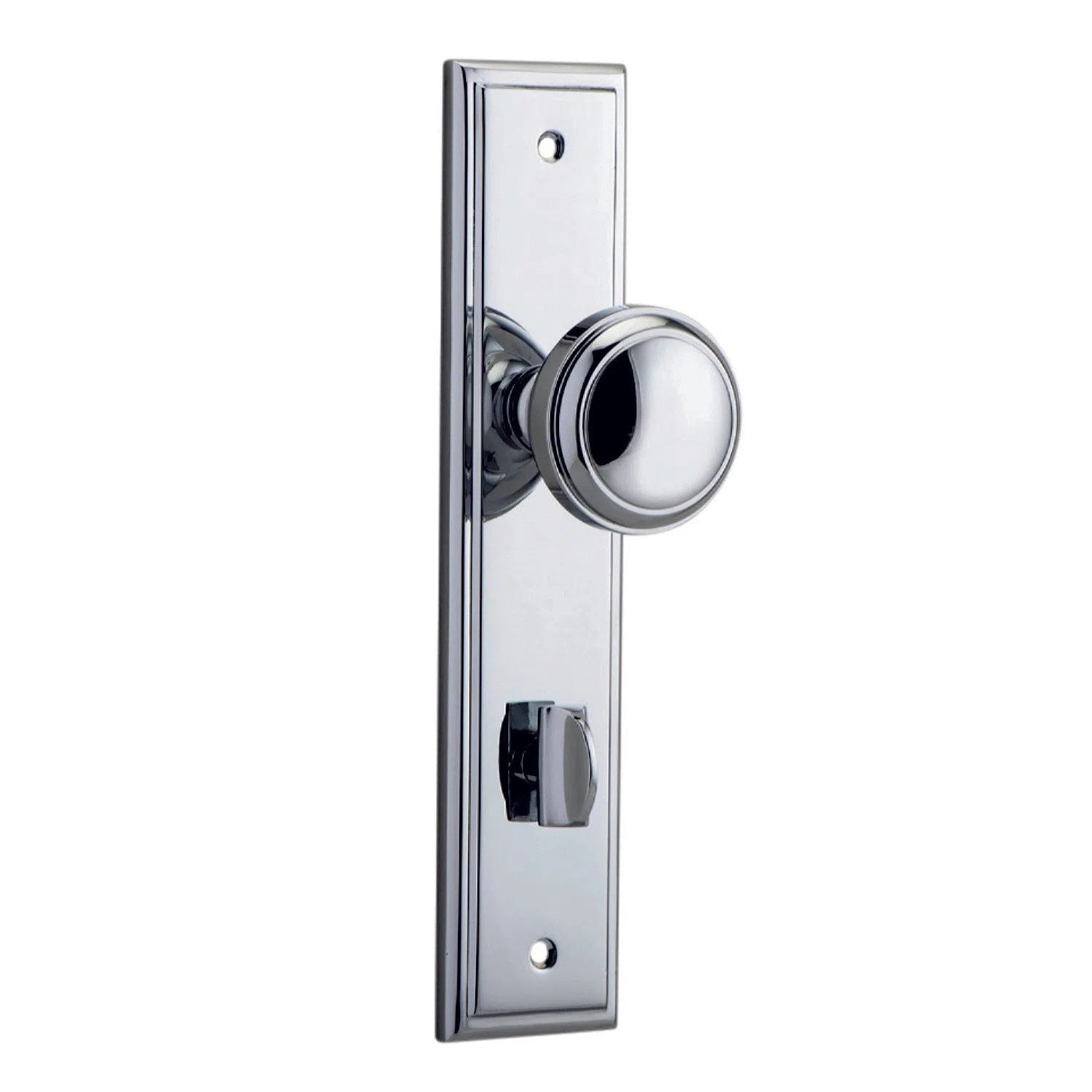 Iver Door Knob Paddington Stepped Privacy Pair Polished Chrome