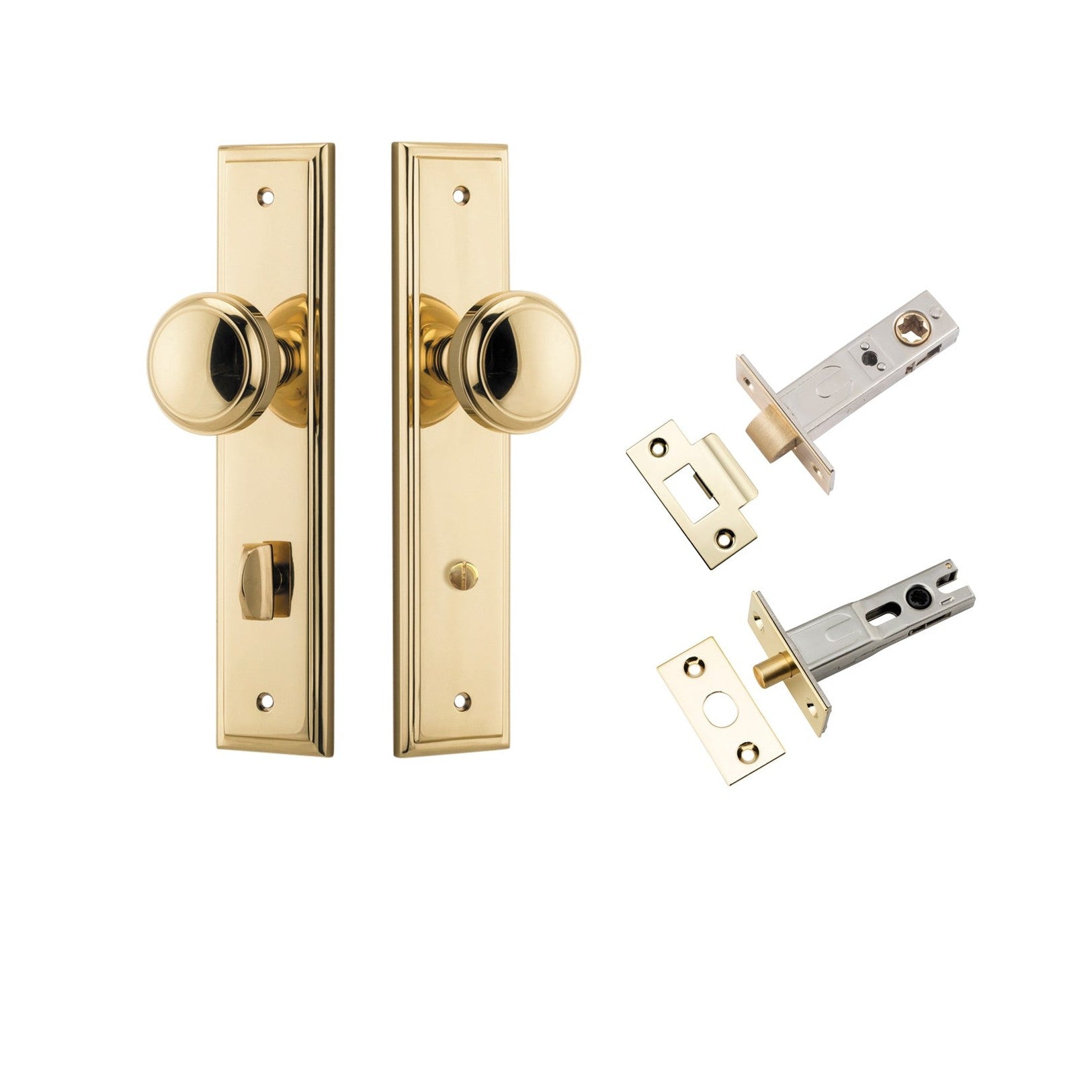 Iver Door Knob Paddington Stepped Privacy Polished Brass Inbuilt Privacy Kit