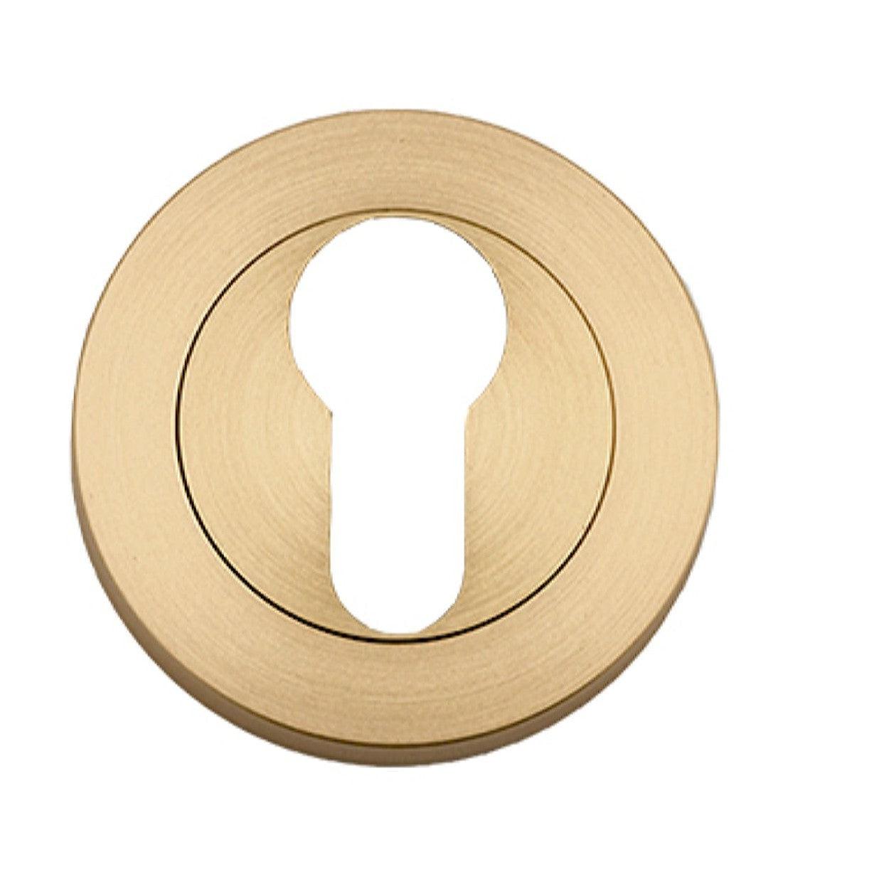 Iver Escutcheon Euro Concealed Fix Round Pair Brushed Brass