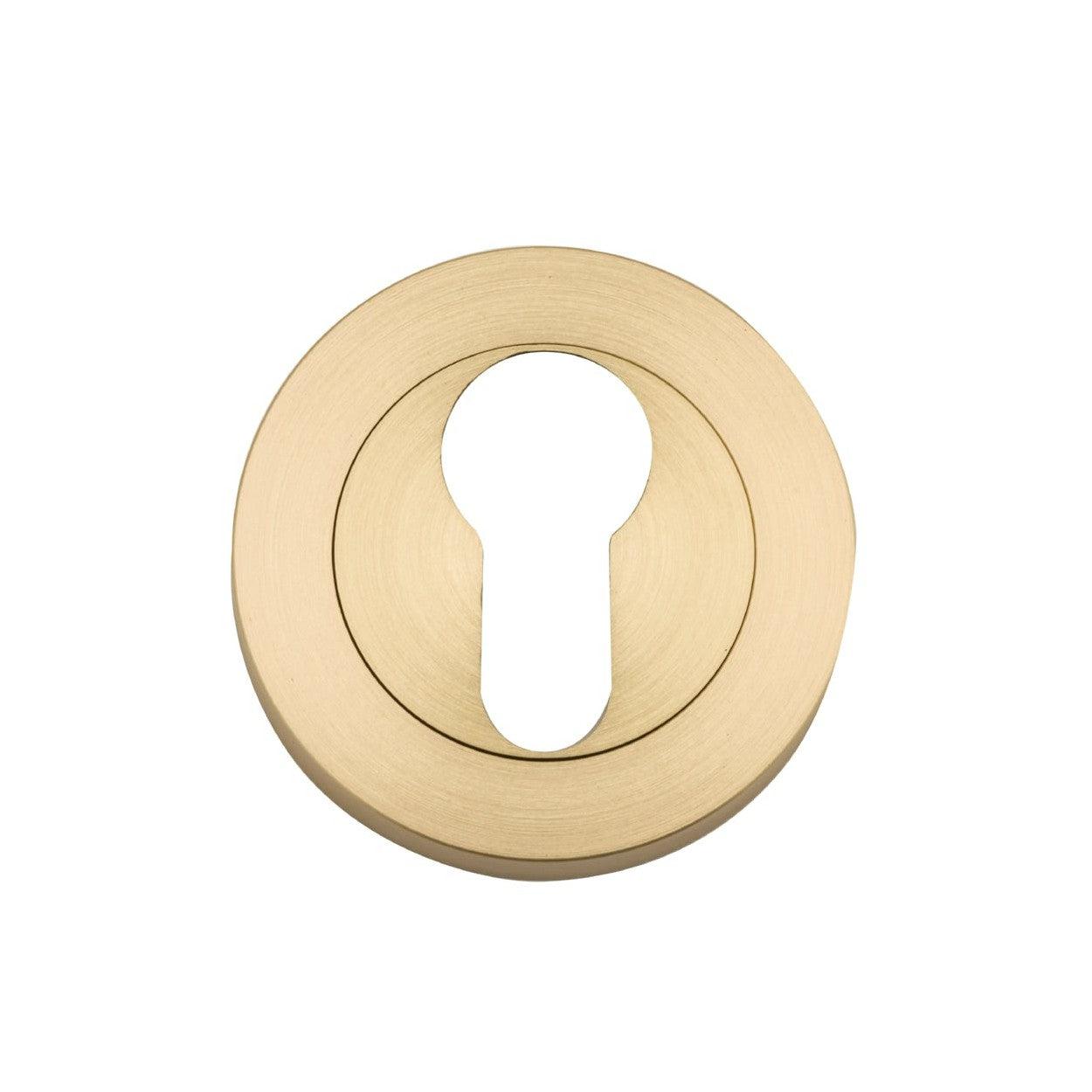 Iver Escutcheon Euro Concealed Fix Round Pair Brushed Gold PVD