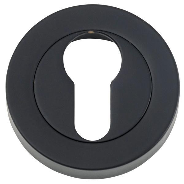 Iver Escutcheon Euro Concealed Fix Round Pair Matt Black