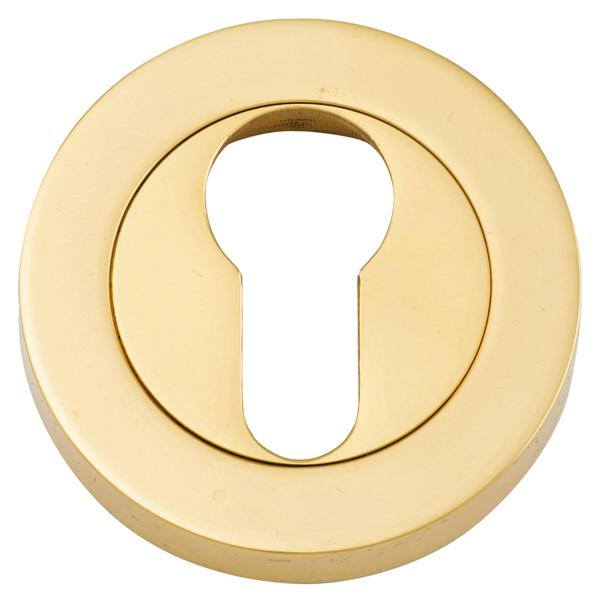 Iver Escutcheon Euro Concealed Fix Round Pair Polished Brass