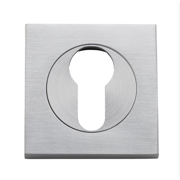 Iver Escutcheon Euro Concealed Fix Square Pair Brushed Chrome