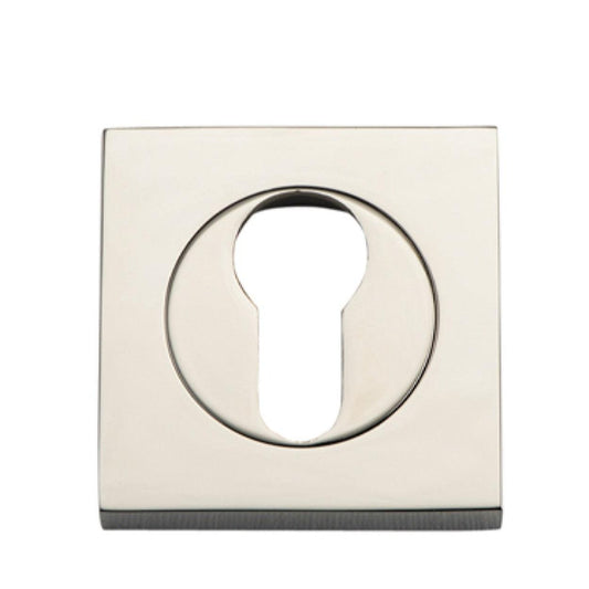 Iver Escutcheon Euro Concealed Fix Square Pair Polished Nickel