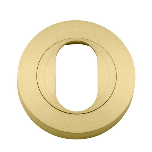 Iver Escutcheon Oval Round Pair Brushed Gold PVD