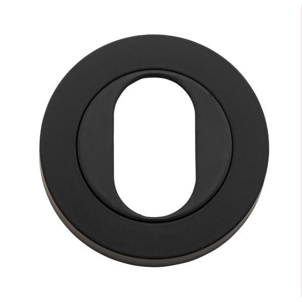 Iver Escutcheon Oval Round Pair Matt Black