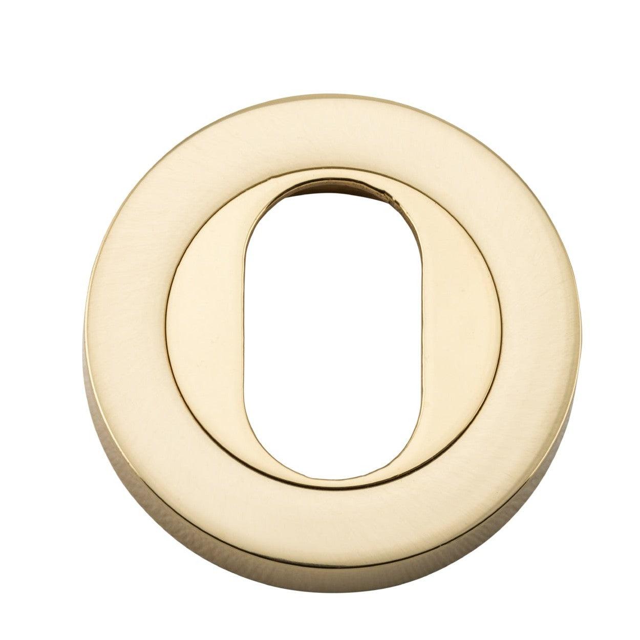 Iver Escutcheon Oval Round Pair Polished Brass