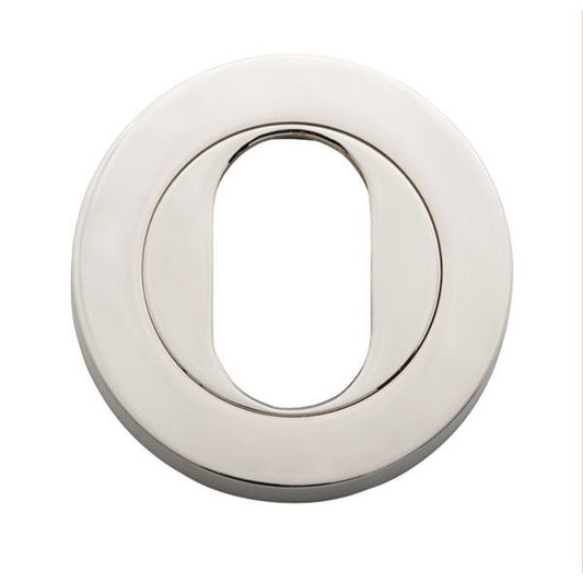 Iver Escutcheon Oval Round Pair Polished Nickel