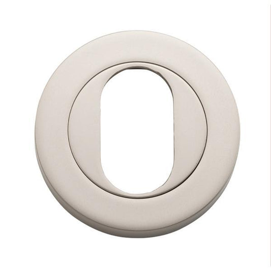 Iver Escutcheon Oval Round Pair Satin Nickel
