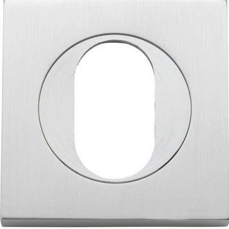 Iver Escutcheon Oval Square Pair Brushed Chrome