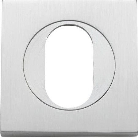 Iver Escutcheon Oval Square Pair Brushed Chrome