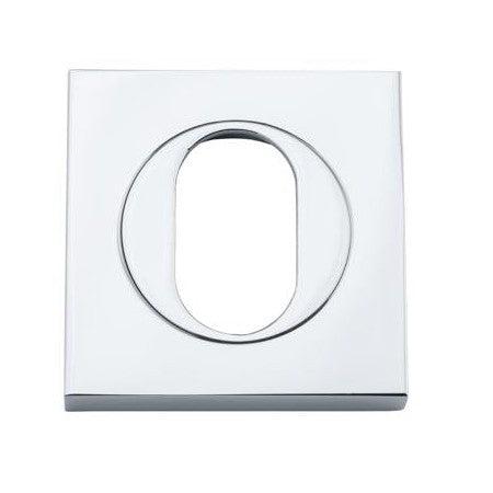 Iver Escutcheon Oval Square Pair Polished Chrome