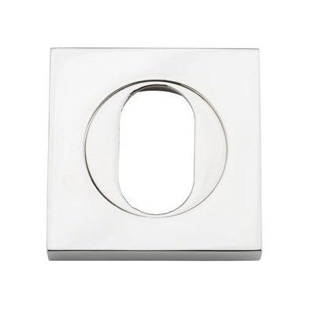 Iver Escutcheon Oval Square Pair Polished Nickel