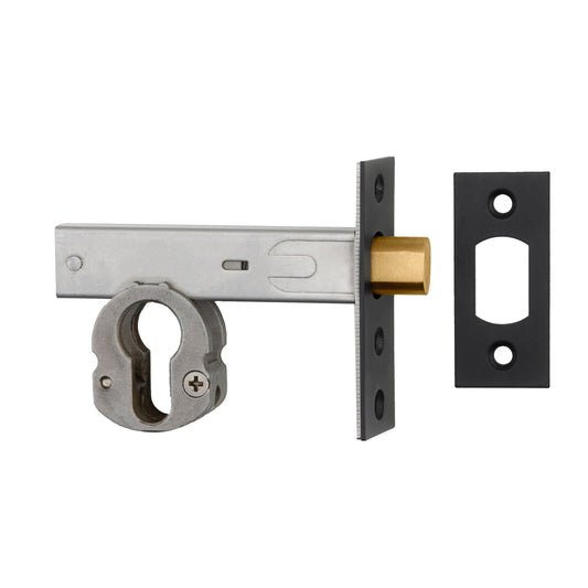Iver Mortice Deadbolt Euro Matt Black Backset 60mm