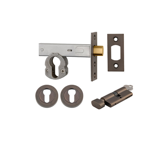 Iver Mortice Deadbolt Euro Signature Brass Backset 60mm Key/Thumb Escutcheon Round Kit