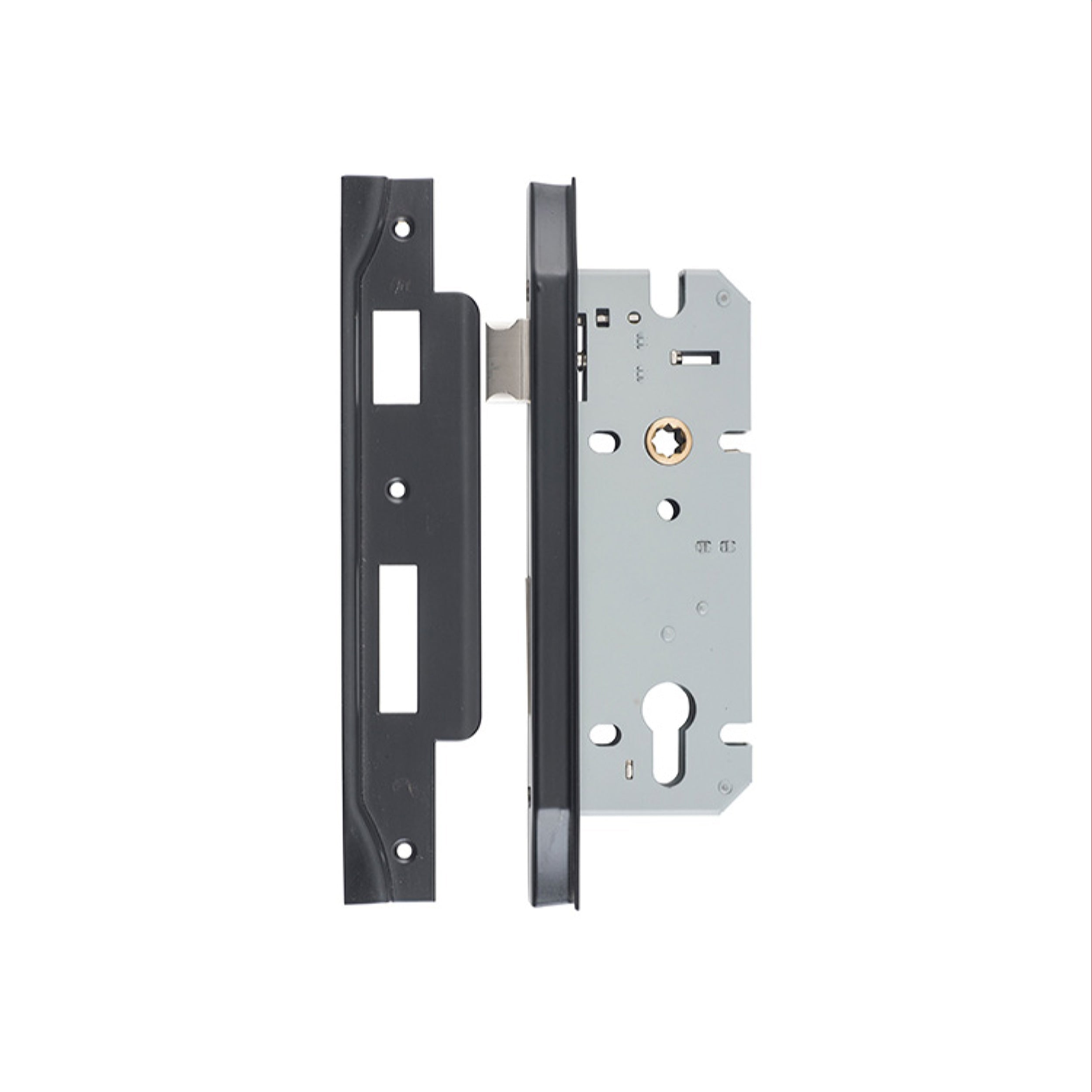 Iver Mortice Lock Euro Rebated Matt Black CTC85mm Backset 45mm