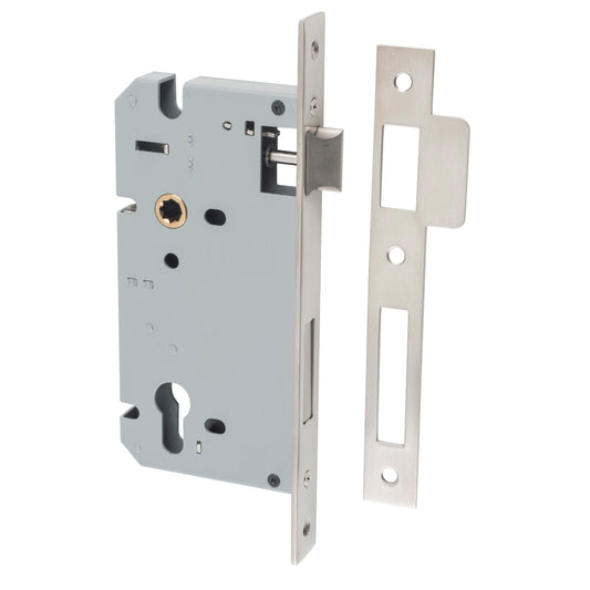 Iver Mortice Lock Euro Satin Nickel CTC85mm Backset 60mm