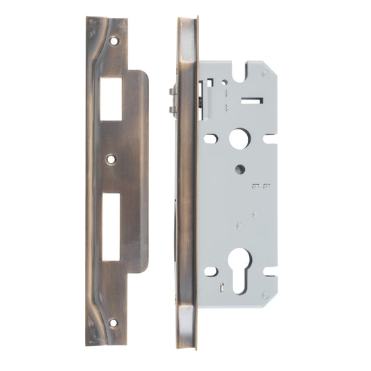 Iver Mortice Lock Roller Euro Rebated Signature Brass CTC85mm Backset 45mm