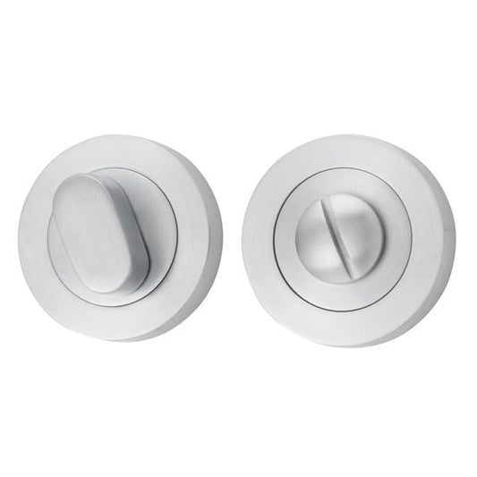 Iver Privacy Turn Oval Concealed Fix Round Brushed Chrome