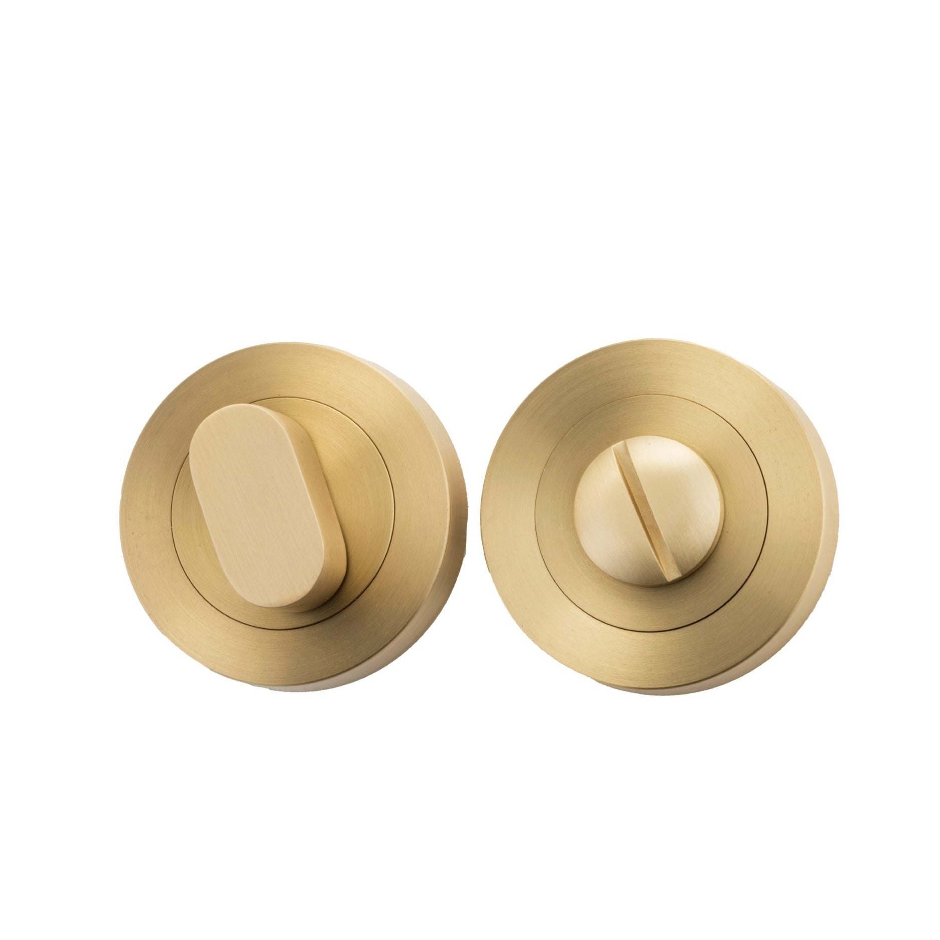 Iver Privacy Turn Oval Concealed Fix Round Brushed Gold PVD