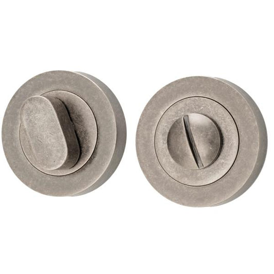 Iver Privacy Turn Oval Concealed Fix Round Distressed Nickel
