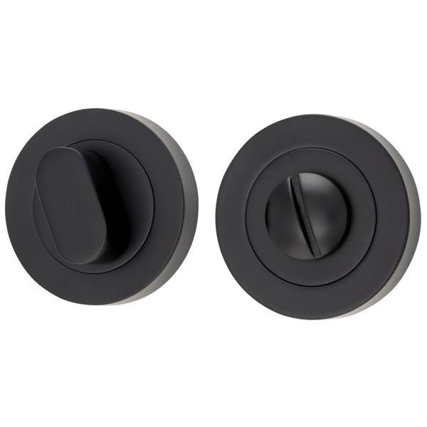 Iver Privacy Turn Oval Concealed Fix Round Matt Black