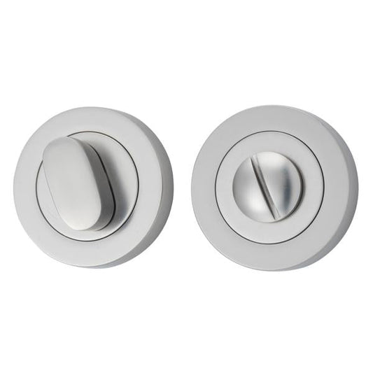Iver Privacy Turn Oval Concealed Fix Round Satin Nickel