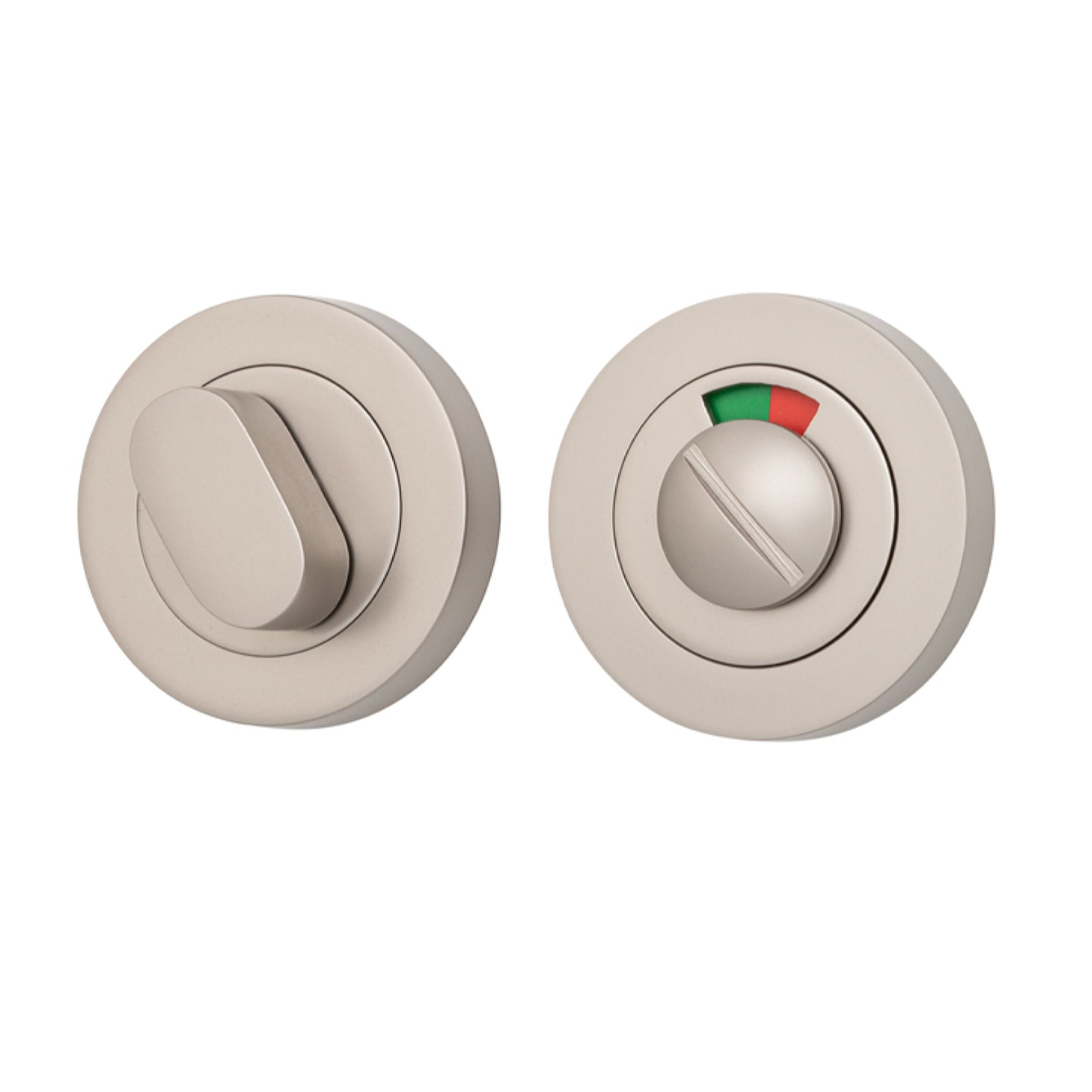 Iver Privacy Turn Oval with Indicator Concealed Fix Round Satin Nickel