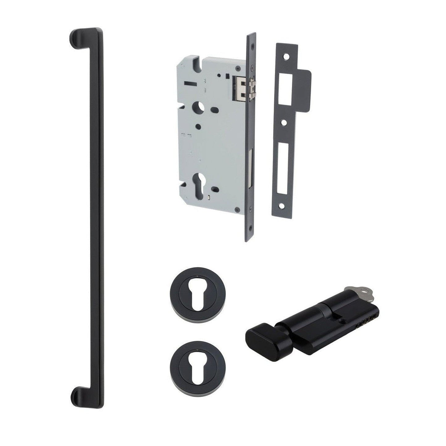 Iver Pull Handle Baltimore Key/Thumb Matt Black Entrance Kit