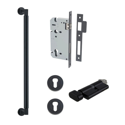 Iver Pull Handle Berlin Key/Thumb Matt Black Entrance Kit L485mm