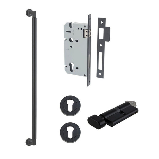 Iver Pull Handle Berlin Key/Thumb Matt Black Entrance Kit L635mm