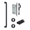 Iver Pull Handle Brunswick Key/Key Matt Black Entrance Kit L485mm