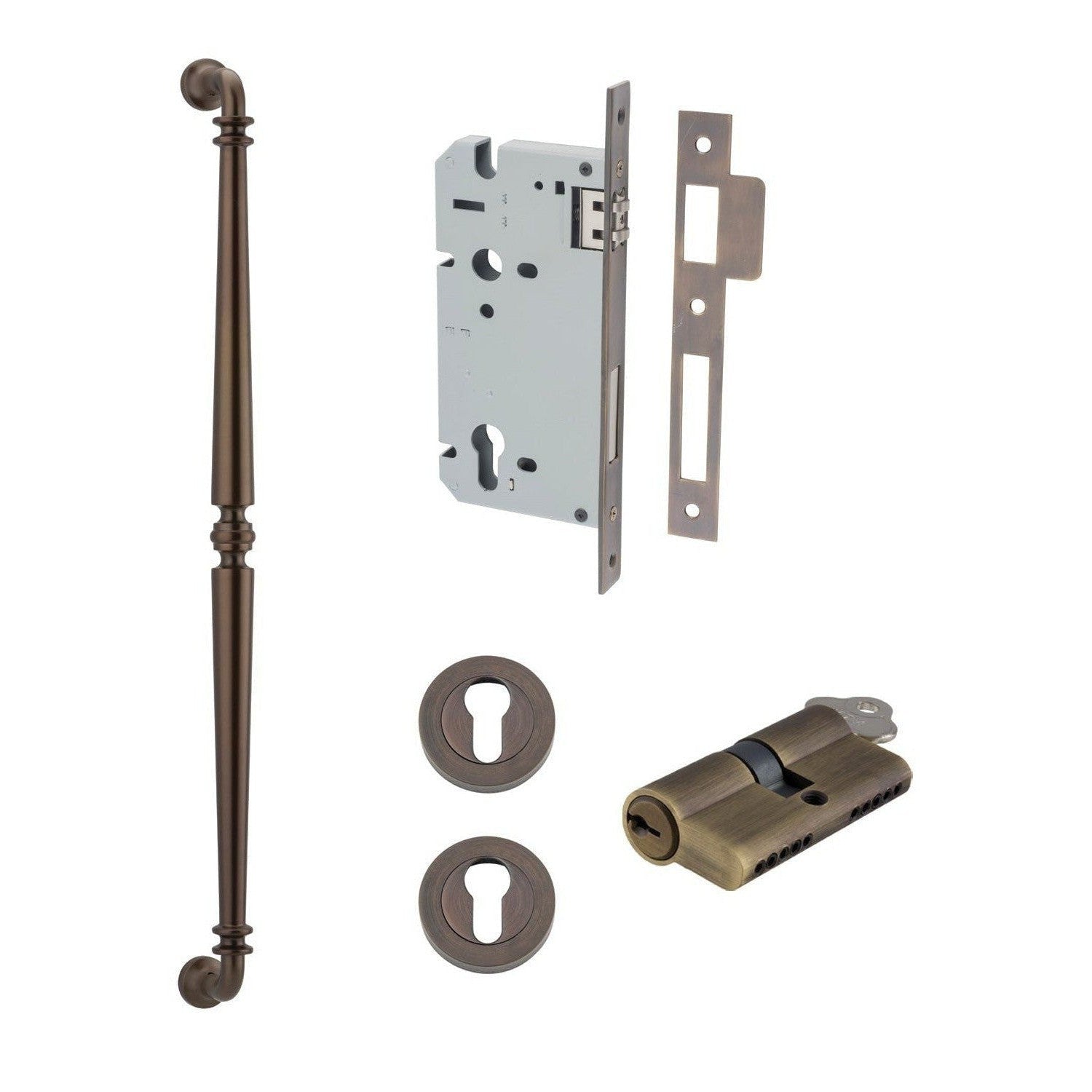 Iver Pull Handle Sarlat Key/Key Signature Brass L635mm Entrance Kit