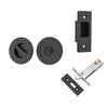 Iver Round Sliding Door Pull Privacy Kit with Inbuilt Privacy Turn Matt Black