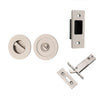 Iver Round Sliding Door Pull Privacy Kit with Inbuilt Privacy Turn Satin Nickel