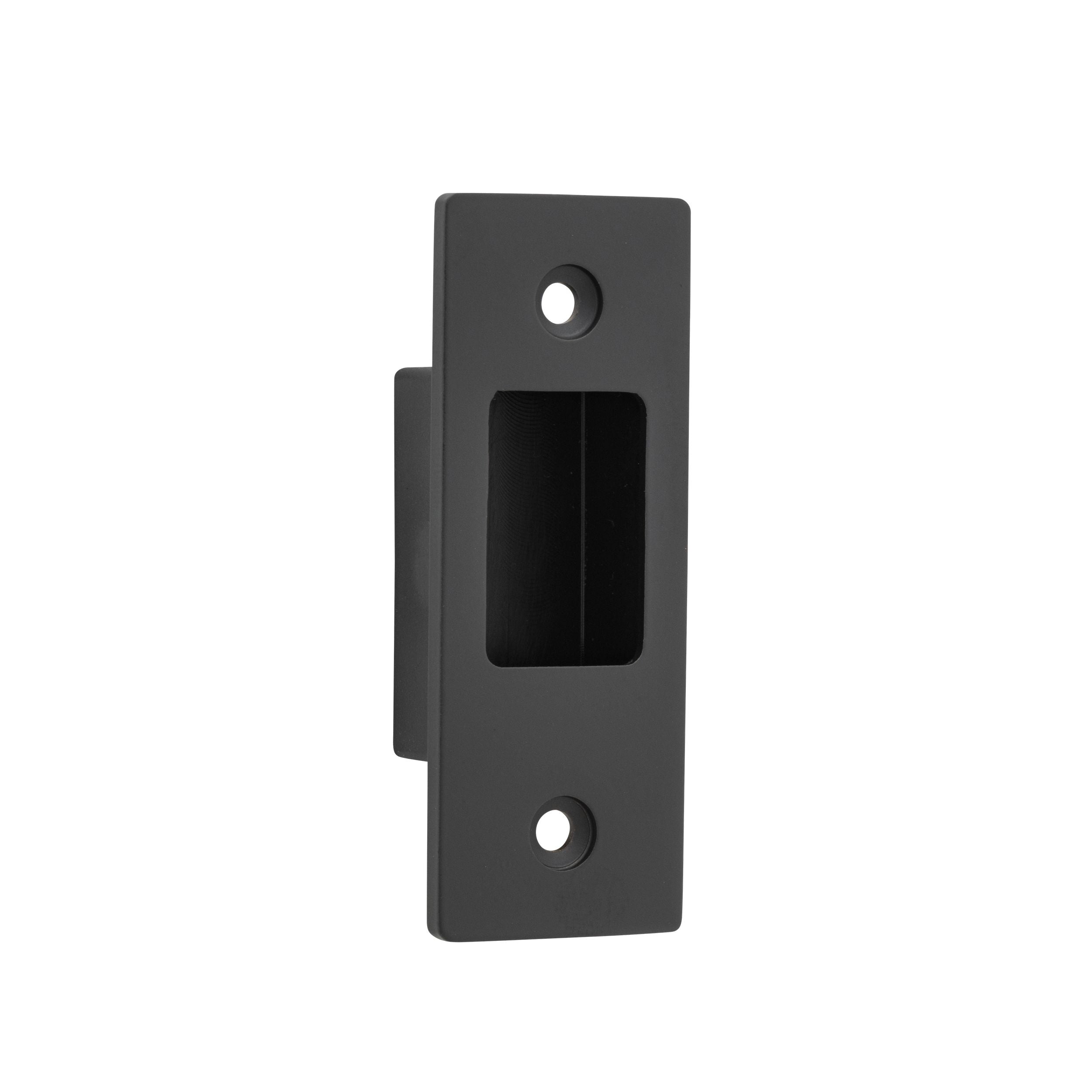 Iver Sliding Door Edge Pull Rectangular Matt Black H76xW28mm