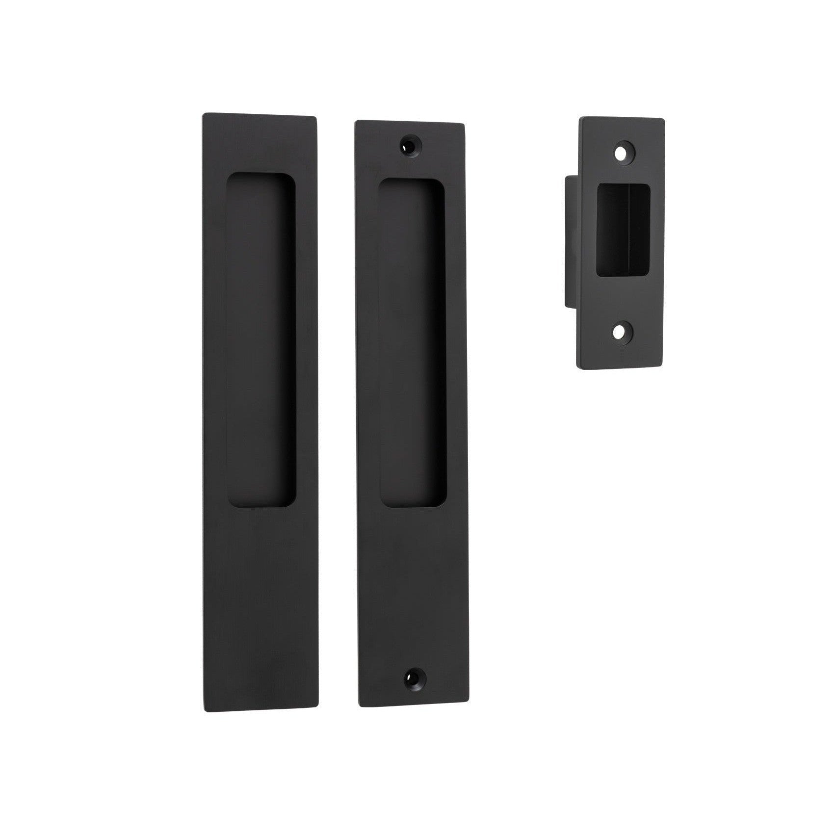 Iver Sliding Door Pull Rectangular Passage Kit Matt Black