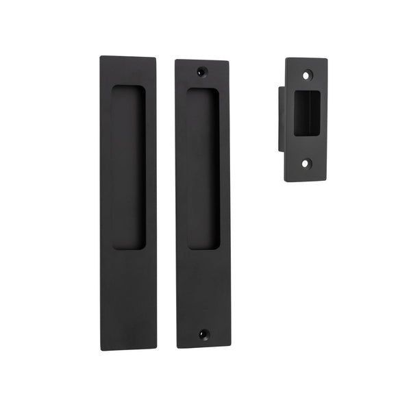 Iver Sliding Door Pull Rectangular Passage Kit Matt Black – Luxe Hardware